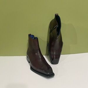 Emilio Franco boot burgundy captoe side zipper leather calf